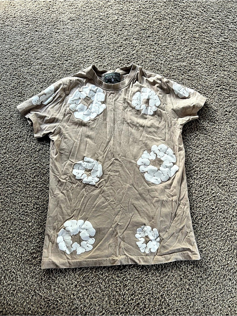 Denim Tears Cotton Wreath T-Shirt Brown & White